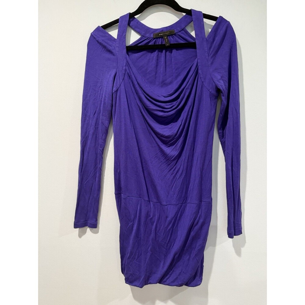 BCBGMaxazria Mini Dress Women XS Cold Shoulder Going Out Party Club Y2K Stretch
